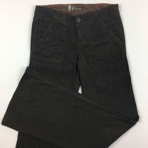 Level 99 Linen Chocolate Brown Wide Leg Pants